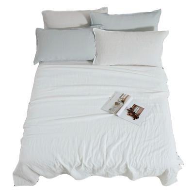 China Nondisposable Wholesale Good Quality 17x17 Bedding Set White Duvet Cover Set 100% Linen Bedding Sets for sale