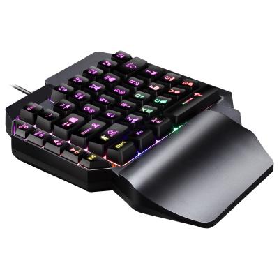 China 2022 Hot Sale Anti-ghosting One Hand Single Hand Keyboard Wired Gaming Keyboard Suitable For Computer for sale