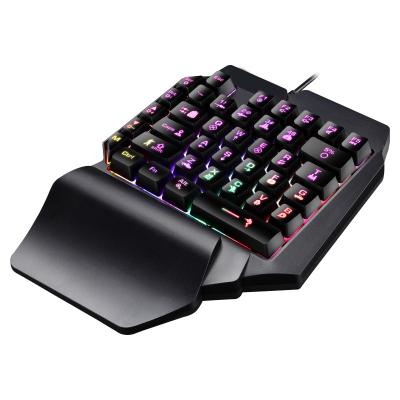 China Anti-ghosting cheap price single hand keyboard wired gaming keyboard suitable for PC computer ps4 ps5 for sale