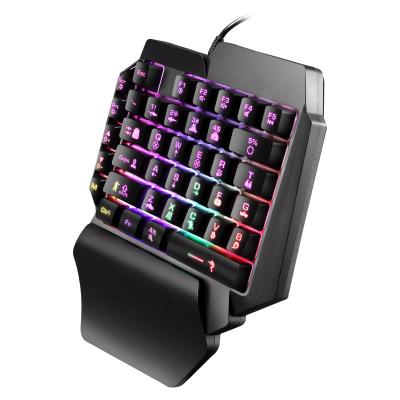 China Anti-ghosting Low Price RGB Keyboard 39Keys Single One-hand Keyboard Mini Gaming Keyboard For Mobile Phone PC for sale