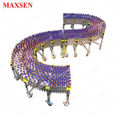 China Maxsen gravity flexible expandable plastic skate wheel roller conveyor telescopic conveyor for sale