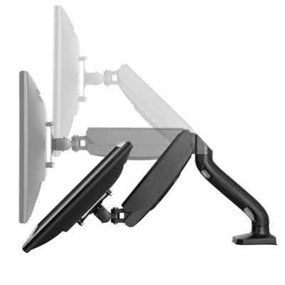 China Flexible Adjustable Height Tilt Height Adjustable LCD Desktop Computer Monitor Mount Shock Absorber Single Monitor Stand for sale