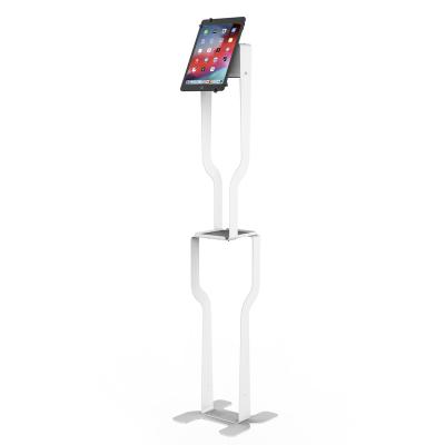 China Modern Design Metal Floor Stand Tablet With Flange Enclosure Tablet PC Vesa Stand for sale