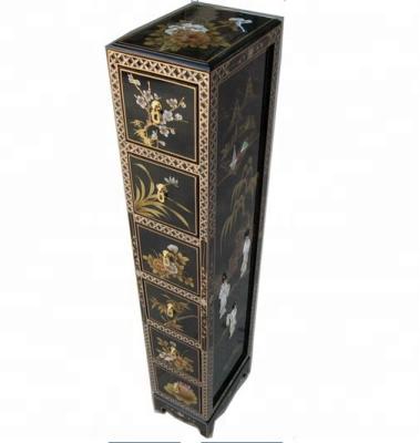 China Asia CD Rack Black Pearlescent Furniture Lacquer Oriental CD Cabinet for sale