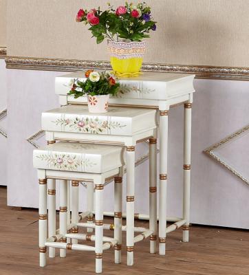 China White American Antique Classic Art Furniture Solid Wood Nest Reproduction Antique Table for sale