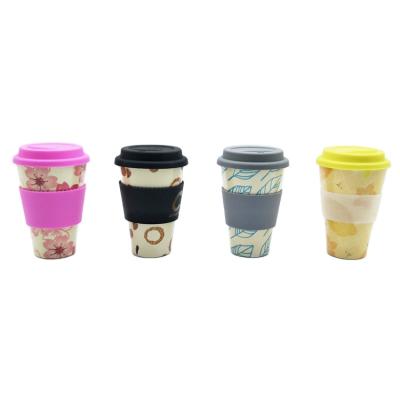 China Insulation Disposable Design Fiber Bamboo Coffee Cups With Lids Wholesale for sale