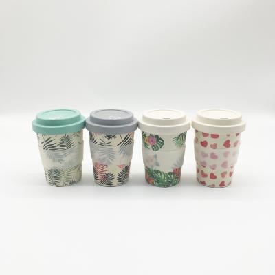 China 2021 Sustainable Innovative Reusable Bamboo Fiber Coffee Mug Cup Travel Coffee Mugs With Silicone Rubber for sale