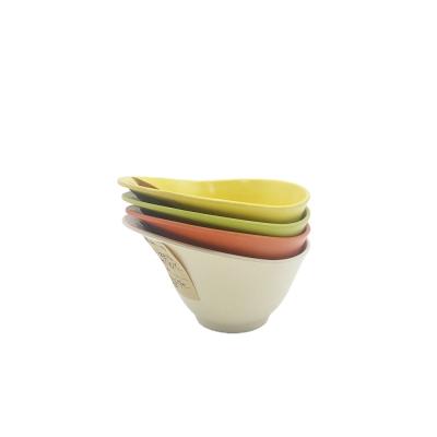 China Modern Design Sustainable Solid Bamboo Fiber Salad Bowl Restaurant Serving Bowl for sale