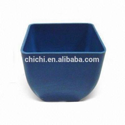 China Eco-friendly Rectangular Plastic Plant Pots Bamboo Fiber Plant Flower Pot for sale