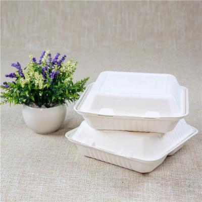 China Ecochoice Eco-friendly Biodegradable Sugarcane Pulp Food Container Bagasse Hamburger Box for sale