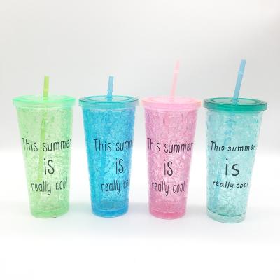 China 650ML Summer Frosty Gel Plastic Freezer Beer Drinking Hot Sale Mug for sale