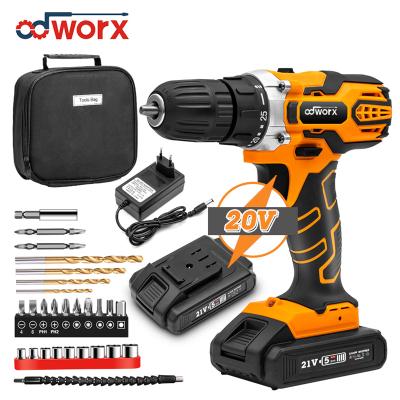 China LED Operate Machine 20V 2 Battery Light Duty Drill Screwdriver Power ODWORX Cordless Drill Driver for sale