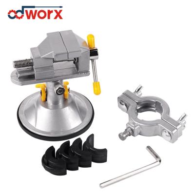 China ODWORX Shops Universal Woodworking Building Material Protable Aluminum Bench Vise With Drill Stand for sale