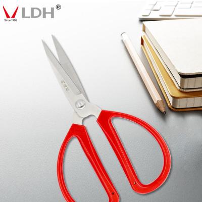 China Red And Soft Handle 17.4 Cm Stainless Steel Blade Paper Shear Cutting Scissors for sale