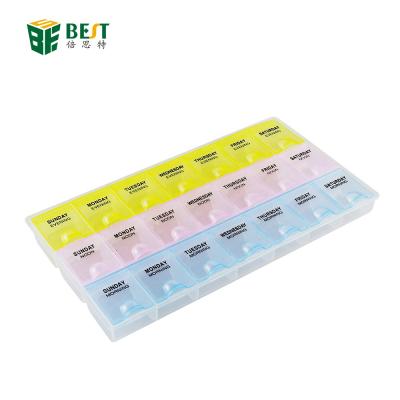 China BST-R529 High Quality Durable 21 Cells Pill Case Plastic Box Multifunctional Transparent Storage Box For Screw Home Use for sale