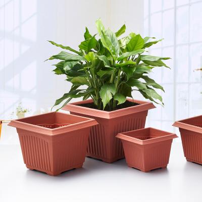 China Wholesale CLASSIC Outdoor Indoor Small Square Planter Plastic Plant Flower Pot Garden Decoration for sale