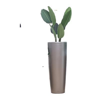 China LEIZISURE large modern macetas modern hotel deor baratas resina flower potted plant home pots wholesale for sale