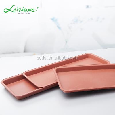 China Modern Wholesale Goods Sturdy Rectangular Plastic Color Tray Plates Terracotta Saucers For Garden Pots for sale