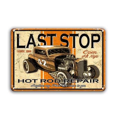 China Retro American Europe Cars Bar Club Background Decorate Plate Restaurant Beverage Store Western Wall Decor Plaques for sale