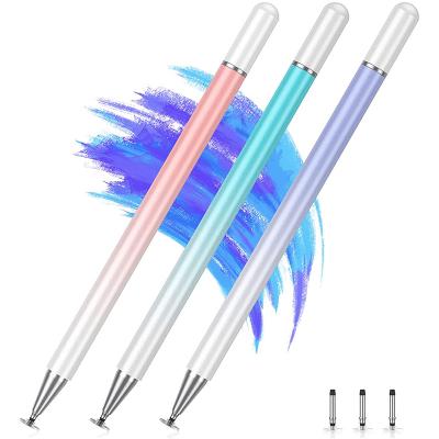 China Passive Writing Stylus Pen With Tips Capacitive Point Pencil Tip Mobile Phone Replacement Touch Screen Pen Disc Rubber Tip Fine for sale