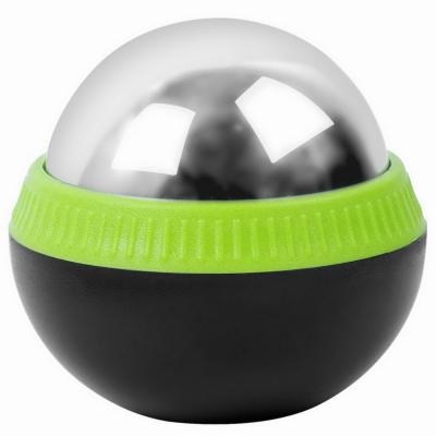 China Gel Inside 70mm Stainless Steel Ice Therapy Roller Ice Massage Ball Cryotherapy Massage Ball for sale