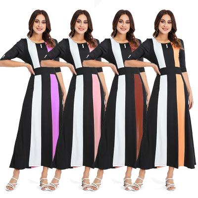 China LCd0204 New Fashion Breathable Fashionable Women's Elegant Color Contrast Slim Dress Plus Size Dress for sale