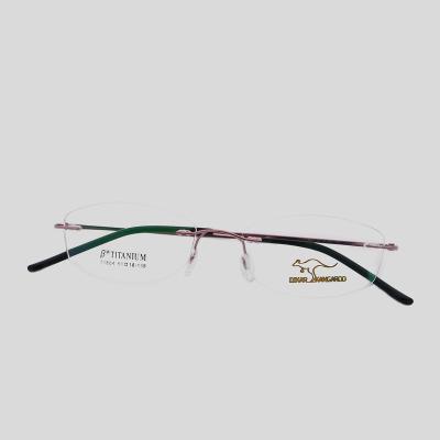 China Trendy Business Fashion Glasses Rimless Optical Eyeglasses Titanium Frames Monocle Optical Frames Eye Glasses for sale