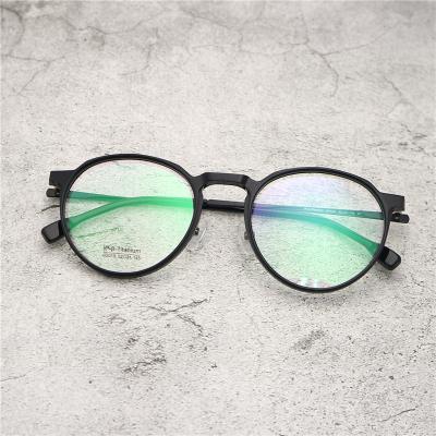 China 2019 New Big Eyeglasses Optical Round Acetate With Titanium Arms High Quality Light For Use for sale