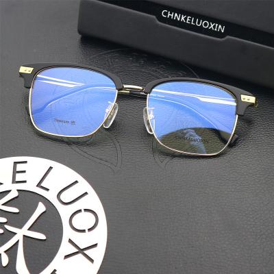 China ALL Popular Titanium Glasses Acetate Combination Eyewear New Fashion Pure Titanium Spectacle Frames for sale