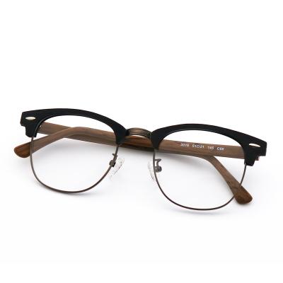 China Fashion Retro Wooden Grain Eyeglasses Optical Monocle Frames Eye Glasses for sale