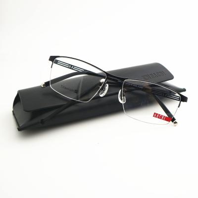 China New Men's Pure Titanium Optical Sights Optical Fashion Half Frame Model for sale