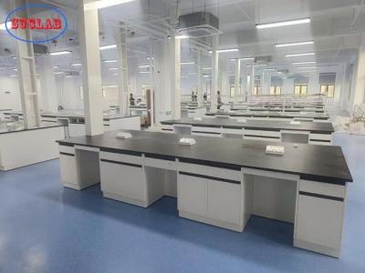 China Epoxy Resin Worktop Chemistry Lab Bench With Black Colour Embedded Handle à venda