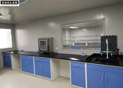 China Floor Mounted Steel Lab Bench With PP Sink And Water Tap In Laboratory Engineering for sale