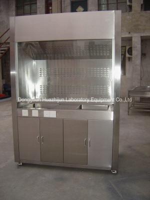 China LED Control Panel Stainless Steel Fume Hood 6mm Tempered Glass Windows for sale