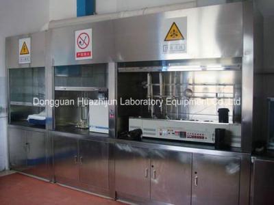 China Customized 304 SS Laboratory Fume Cupboards With Hood Remote Control / Valve Cup Sink for sale