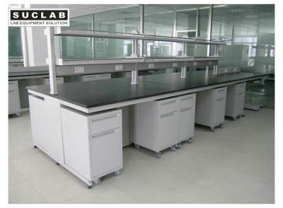 China H-frame Lab Island Casework With Movable Cabinet,Lab Table Furniture For School Usage for sale