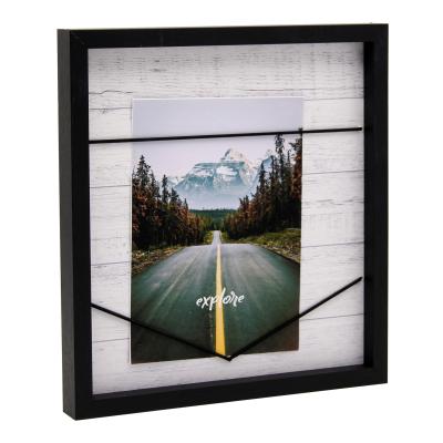 China Eco-Freindly Durable Using Low Price 22x24cm Vintage Rope Photo Frame Decor Black Photo Fixed Frame for sale