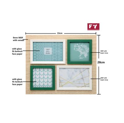 China Eco-Freindly Hanging Photos Frames 4pcs Picture Frames Collage Gallery Wall Set Eco-Friendly Glass Frame for sale