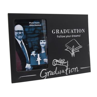 China Eco-Freindly 25x18.5cm Vintage Graduation Gift Special Hot Sale Simple Photo Frame Black Simple Wooden Photo Frame for sale