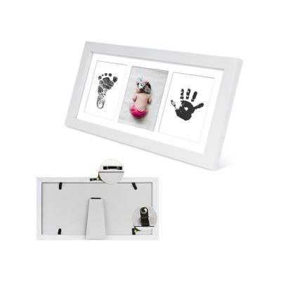 China Eco-Freindly DIY Newborn Photo Frame Baby Foot Print Photo Frame 12 Months Baby Gift for sale