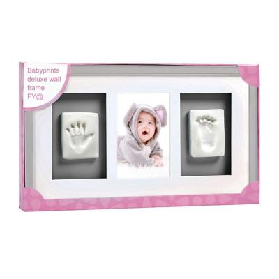 China Eco-Freindly Wooden Baby First Year Photo Frame for Diy Handprint and Footprint with Environmental Protection Clay for sale