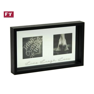 China Decorative Fast Delivery Black Frame 2 Starter Box With Glass 7*12” Long Photo Frame 201P1240MF1730M442-BK for sale