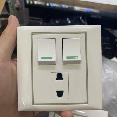 China Hot Selling High Quality SIMBRON Purposes 2 Band 1 Way Household And Selling Wall Switch Socket for sale