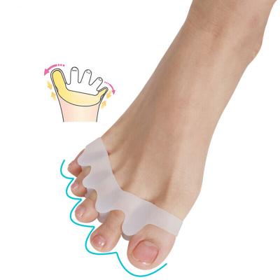 China 5 Hole Toe Silicone Hallux Valgus Correction Foot Care Tool Gel Bunion Protector Toe Separators Straightener Spreader Correctors for sale