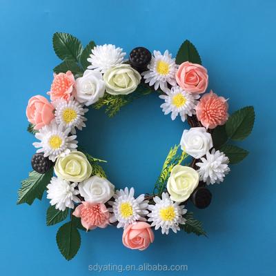 China China Handmade Beautiful Design Artificial Decorative Spring Wreath Door Wreath for sale