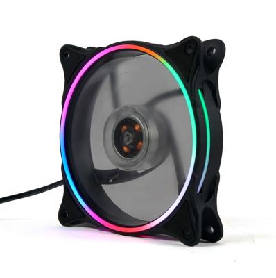 China With 8pcs Vibration Rubber Wedge SHINING Rainbow II Mixed LED Lights Vibration Wedge 1200RPM 36CFM Large 4 Pins 12V Rubber Case Fans for sale