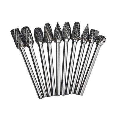 China Alloy Steel Woodworking 10pcs Tungsten Carbide Hardness Metal Steel Rotary File Set for sale