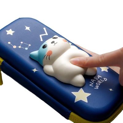 China New Fashion 3d Decompression Eva Zipper Stationery Pencil Bag With Anti Strain Toy for sale