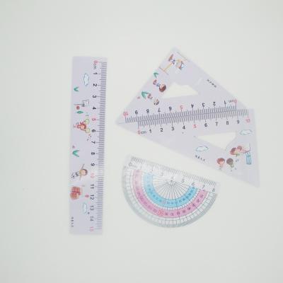 China Eco - Friendly 15cm Student Ruler Set Measuring Tools Triangular Triangle Ruler Sets for sale