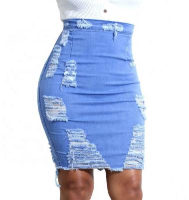 China Cheap dropship high quality plus size denim ripped mini plus size women price plus size dress skirts for sale